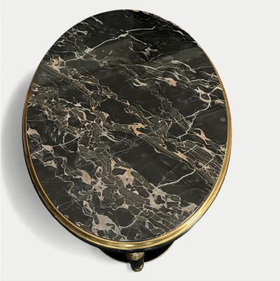 Paul Follot Paul Follot Pair of Black Lacquer and Gilded side Tables