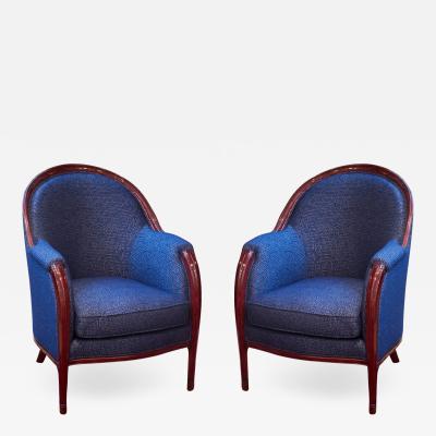 Paul Follot Paul Follot Pair of Club Chairs