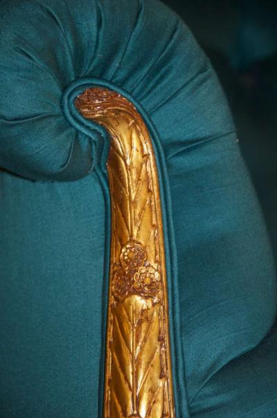 Paul Follot Paul Follot Pair of Gilt Sculpted Club Chairs