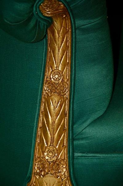 Paul Follot Paul Follot Pair of Gilt Sculpted Club Chairs