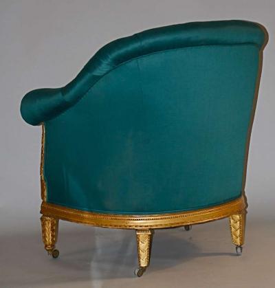 Paul Follot Paul Follot Pair of Gilt Sculpted Club Chairs