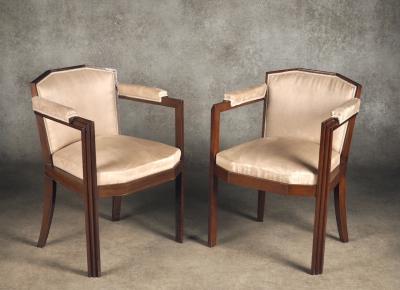 Paul Follot Paul Follot pair of Modernist armchairs two pairs available 