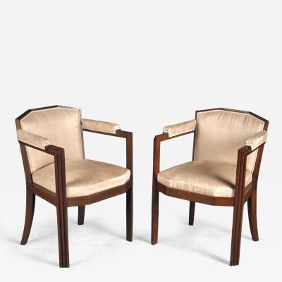 Paul Follot Paul Follot pair of Modernist armchairs two pairs available 