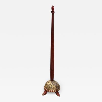 Paul Follot Paul Follot sculpted gilt and red lacquer floor lamp