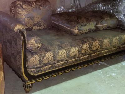 Paul Follot Paul Follot three place sofa settee in lacquer and gilt
