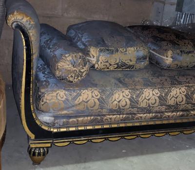 Paul Follot Paul Follot three place sofa settee in lacquer and gilt