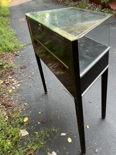 Paul Frankl ART DECO BLACK SILVER SHOWCASE IN THE MANNER OF PAUL FRANKL