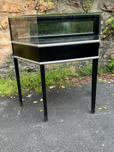 Paul Frankl ART DECO BLACK SILVER SHOWCASE IN THE MANNER OF PAUL FRANKL