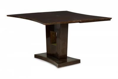 Paul Frankl American Art Deco Mahogany and Green Leather Extendable Console Tabl