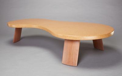 Paul Frankl Bigfoot Cork and Mahogany Coffee Table Original Size