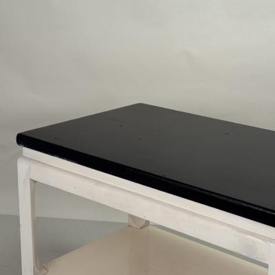 Paul Frankl Chic Black and White Modernist Side Table by Paul Frankl