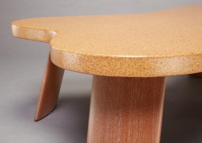 Paul Frankl Cloud Cork and Mahogany Coffee Table