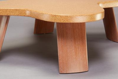 Paul Frankl Cloud Cork and Mahogany Coffee Table