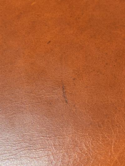 Paul Frankl Cork Side Table or Stool in Cognac Leather