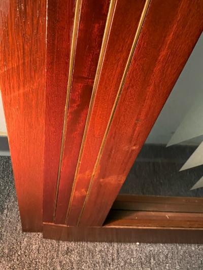 Paul Frankl FOUR ART DECO WOOD BRASS GLASS SKYSCRAPER DOORS IN THE STYLE OF PAUL FRANKL