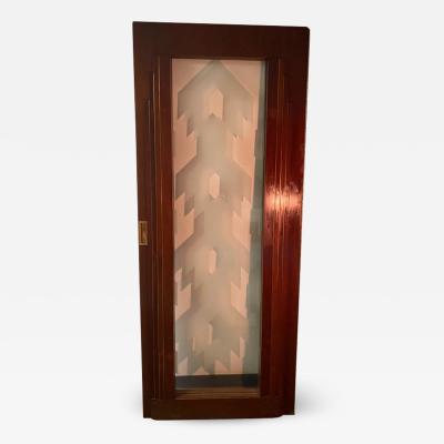 Paul Frankl FOUR ART DECO WOOD BRASS GLASS SKYSCRAPER DOORS IN THE STYLE OF PAUL FRANKL