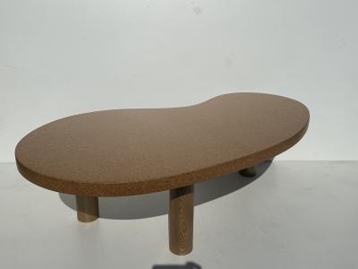 Paul Frankl Kidney Shaped Cork and Oak Coffee Table