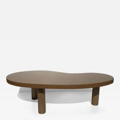 Paul Frankl Kidney Shaped Cork and Oak Coffee Table