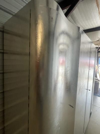 Paul Frankl MONUMENTAL FLUTED ART DECO SILVER LEAF ARMOIRE