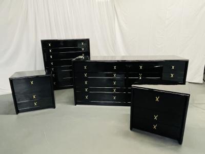 Paul Frankl Mid Century Modern Ebony Bedroom Set John Stuart Refinished