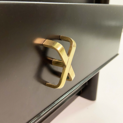 Paul Frankl Mid Century Modern Paul Frankl Nightstands Lacquered in Ebony Pair