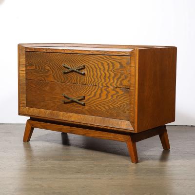 Paul Frankl Mid Century Paul Frankl Cerused Oak Chest of Drawers X Form Brass Pulls