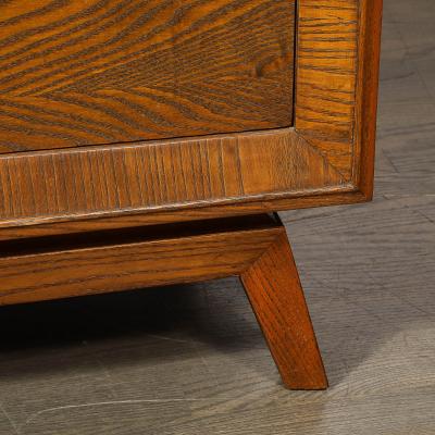 Paul Frankl Mid Century Paul Frankl Cerused Oak Chest of Drawers X Form Brass Pulls