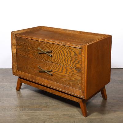 Paul Frankl Mid Century Paul Frankl Cerused Oak Chest of Drawers X Form Brass Pulls