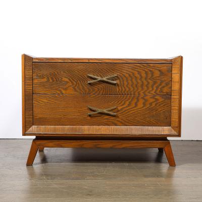 Paul Frankl Mid Century Paul Frankl Cerused Oak Chest of Drawers X Form Brass Pulls