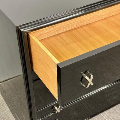 Paul Frankl Pair Mid Century Modern Commodes Nightstands Paul Frankl Style Ebony Lacquer