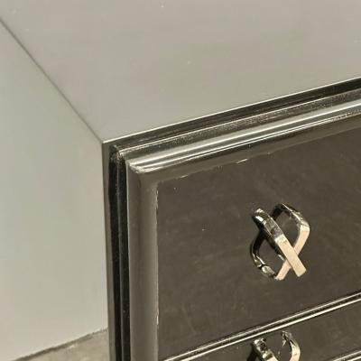 Paul Frankl Pair Mid Century Modern Commodes Nightstands Paul Frankl Style Ebony Lacquer