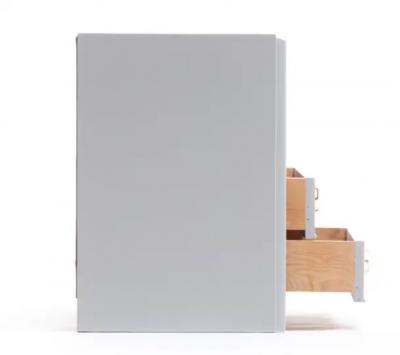 Paul Frankl Pair of 1950s Paul Frankl Nightstands Lacquered in Farrow Ball Pavilion Grey