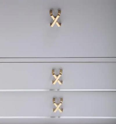 Paul Frankl Pair of 1950s Paul Frankl Nightstands Lacquered in Farrow Ball Pavilion Grey