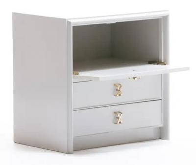 Paul Frankl Pair of 1950s Paul Frankl Nightstands Lacquered in Farrow Ball Pavilion Grey
