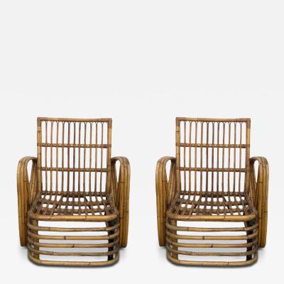 Paul Frankl Pair of Bent Bamboo Armchairs By Paul Frankl 1940s