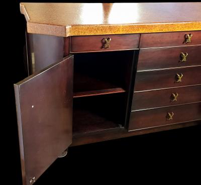 Paul Frankl Paul Frankel 72 Cork Top Sideboard Johnson Furniture 1950s