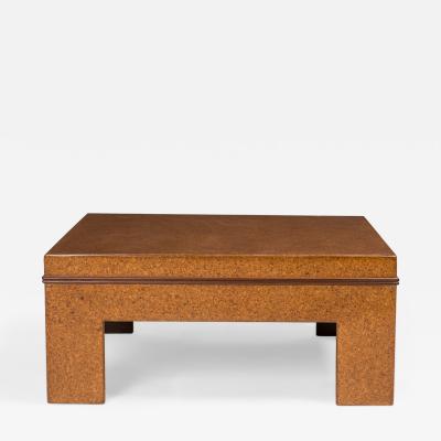Paul Frankl Paul Frankl American Mid Century Square Cork Top Cocktail Coffee Table