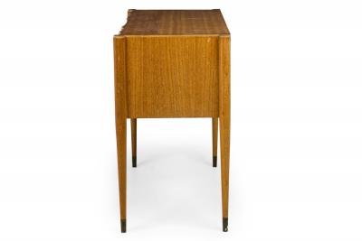 Paul Frankl Paul Frankl Continental Mid Century Walnut and Brass 2 Drawer Console Table