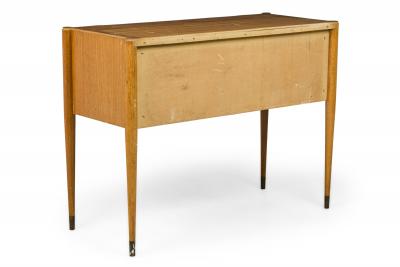 Paul Frankl Paul Frankl Continental Mid Century Walnut and Brass 2 Drawer Console Table