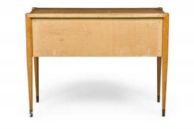 Paul Frankl Paul Frankl Continental Mid Century Walnut and Brass 2 Drawer Console Table