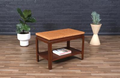Paul Frankl Paul Frankl Cork Top Two Tier Side Table for Johnson Furniture