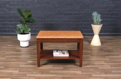 Paul Frankl Paul Frankl Cork Top Two Tier Side Table for Johnson Furniture