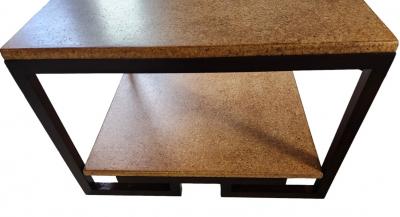Paul Frankl Paul Frankl Mahogany Coffee Table with Cork Tops Johnson Furniture c 1940s