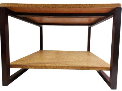 Paul Frankl Paul Frankl Mahogany Coffee Table with Cork Tops Johnson Furniture c 1940s