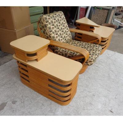 Paul Frankl Paul Frankl Pretzel Six Strand 4 Seat Rattan Bamboo Sofa