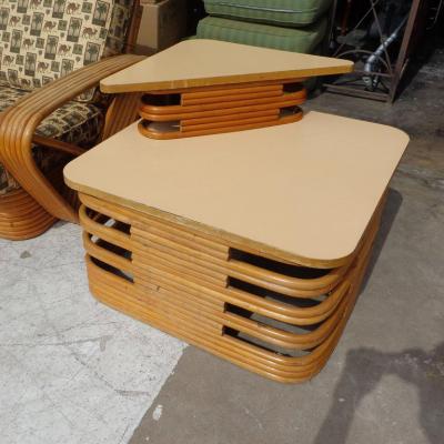 Paul Frankl Paul Frankl Pretzel Six Strand 4 Seat Rattan Bamboo Sofa