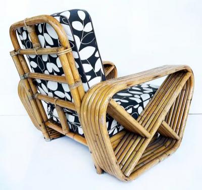 Paul Frankl Paul Frankl Pretzel Six Strand Club Chairs with Ottomans Set of 4