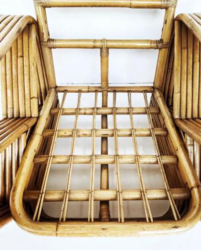 Paul Frankl Paul Frankl Pretzel Six Strand Club Chairs with Ottomans Set of 4