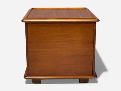 Paul Frankl Paul Frankl Rare Nightstands Mahogany Rock Maple Brass Leather USA 1950s