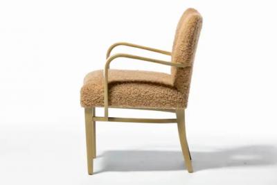 Paul Frankl Paul Frankl Set of 14 Dining Chairs in Bleached Mahogany Latte Boucl c 1950